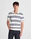 Madewell Striped Johnny-collar Sweater Polo In White