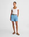 Madewell Striped Pintuck Shorts In Blue