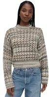 Madewell Fawn Open Stitch Stripe Pullover In Brown