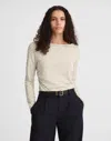 Madewell Striped Ruched Crewneck Long-sleeve Tee In Multi