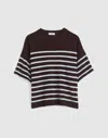 Madewell Striped Short-sleeve Sweater Tee In Multi
