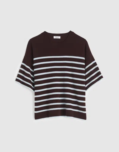 Madewell Striped Short-sleeve Sweater Tee In Multi
