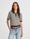 Madewell Striped Shrunken Polo Tee In Multi