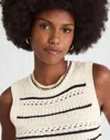 Madewell Stripe Cotton Sweater Vest In White