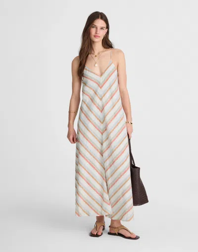 Madewell Striped V-neck Midi Dress
