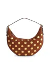 Madewell Mini Stud Essentials Crescent Leather Shoulder Bag In Soft Mahogany