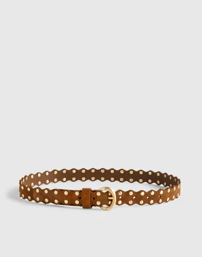 Madewell Studded Scalloped Belt In Brown