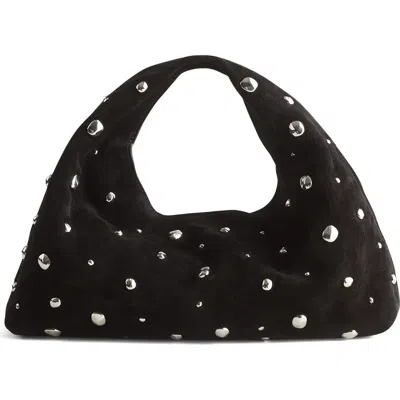 Madewell Studded Suede Handheld Pouch In True Black