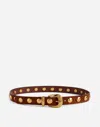 Madewell Studded Suede Western Belt In Soft Mahogany