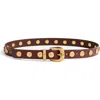 Madewell Studded Western Leather Belt In Brown