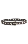 Madewell Studded Western Leather Belt In True Black Multi