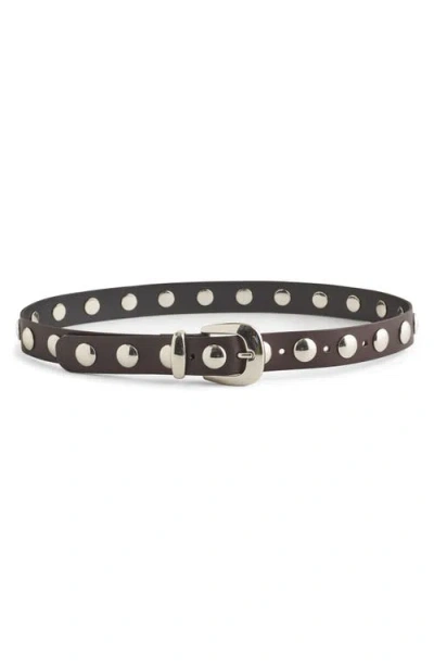 Madewell Studded Western Leather Belt In True Black Multi