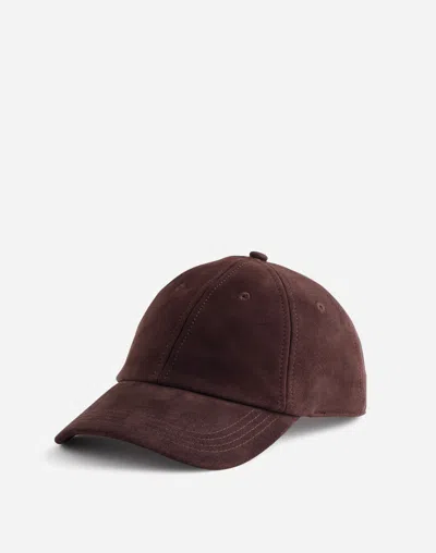 Madewell Suede Baseball Hat In Dark Carob