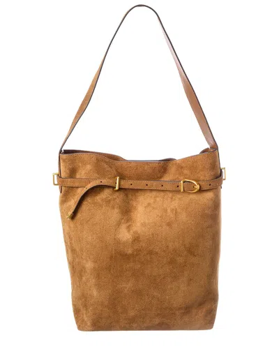 Madewell Suede Belted Essentials Bucket Tote In Brown