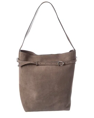 Madewell Suede Belted Essentials Bucket Tote In Brown
