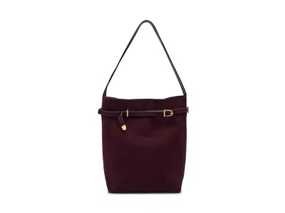 Madewell Suede Belted Essentials Bucket Tote Shoulder Handbags Dark Burgundy: One Size In Brown