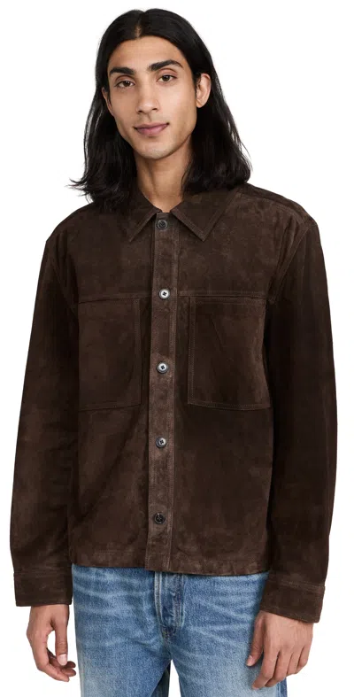 Madewell Suede Boxy Shirt Jacket Roasted Espresso