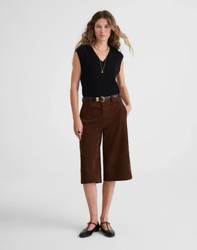 Madewell Suede Culottes In Blue