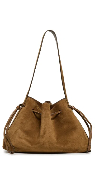 Madewell Suede Drawstring Shoulder Bag Dried Acorn In Brown