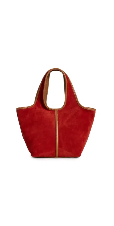 Madewell Suede Ellis Mini Shopper Tote Bandana Red Multi