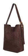 Madewell Suede Essentials Bucket Tote Dark Carob