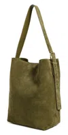 Madewell Suede Essentials Bucket Tote Shaded Olive Suede In Shaded Olive Suede