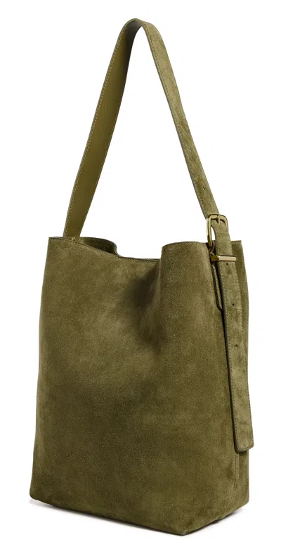 Madewell Suede Essentials Bucket Tote Shaded Olive Suede
