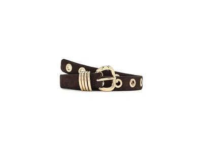 Madewell Suede Inez Eyelet Belt Women's Belts Dark Carob: Sm In Brown