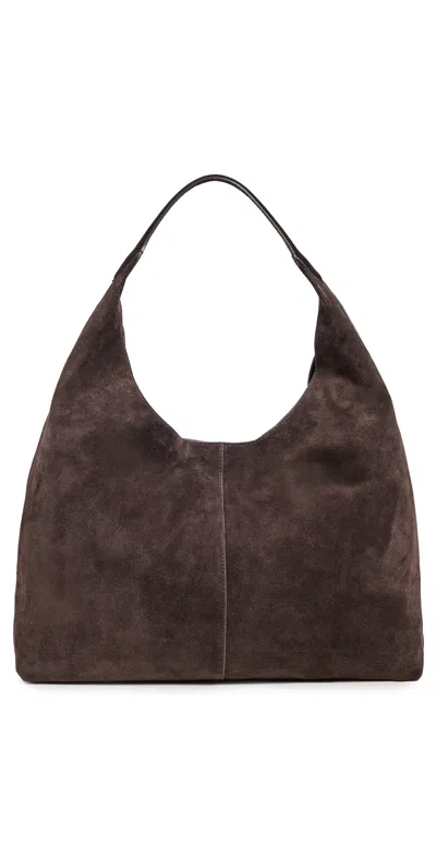 Madewell Suede Large Slouchy Shoulder Tote Dark Carob In Brown