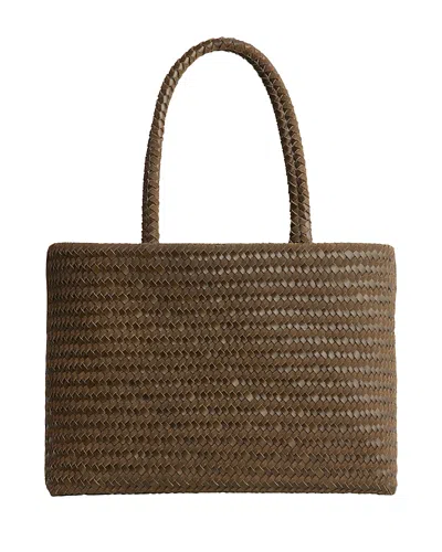 Madewell Suede Leather Handwoven Tote In Brown
