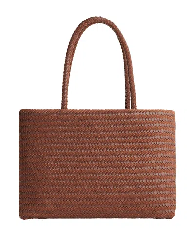 Madewell Suede Leather Handwoven Tote In Brown