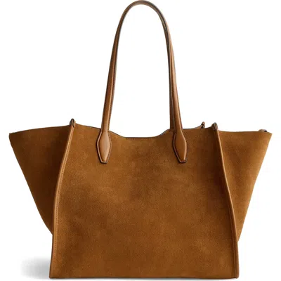 Madewell Suede Lexington Tote In Aged Cognac