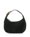 Madewell Suede Micro Buckle Hobo Bag In Luxury Forest