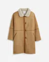 Madewell Suede Oversized Long Jacket In Winter White
