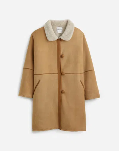 Madewell Suede Oversized Long Jacket In Winter White