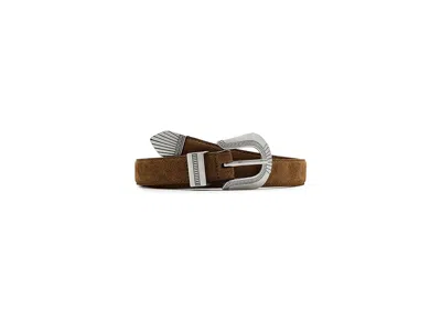 Madewell Suede Overt Western Belt Women's Belts Warm Chestnut: 2xl In Multi