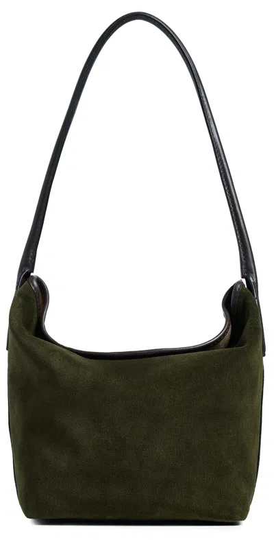 Madewell Suede Port Lid Shoulder Bag Dried Olive Multi