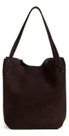 MADEWELL SUEDE SOFT GRAIN SHOPPER TOTE DARK CAROB