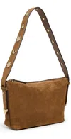 Madewell Suede Sun Stud Shoulder Bag Aged Cognac