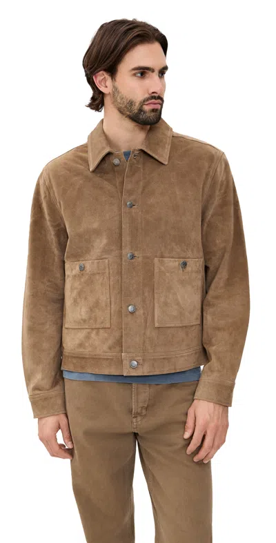 Madewell Suede Western Jacket Desert Brown In Animal Print