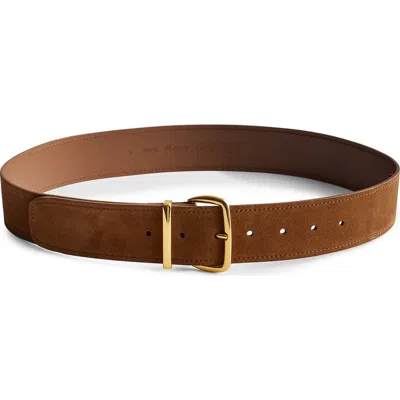 Madewell Super Wide Suede Essentials Belt In Dried Acorn