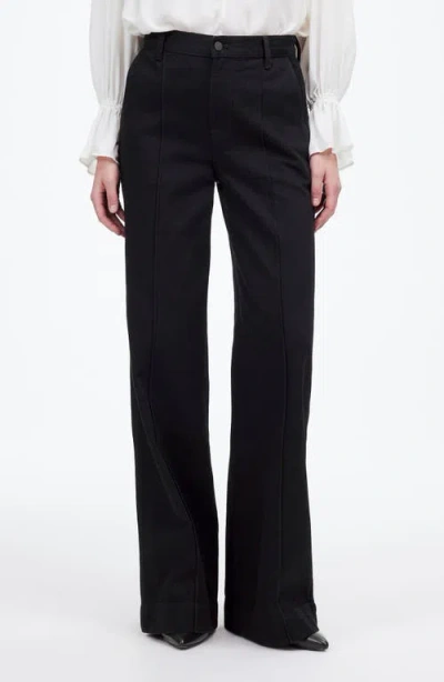 Madewell Superwide-leg Trouser Jeans In Black Rinse Wash