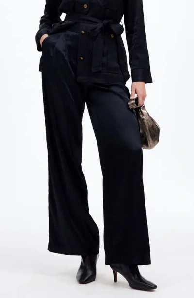 Madewell Superwide Leg Trousers In True Black