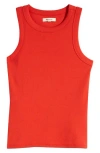 Madewell High Neck Cotton Tank In Rouge