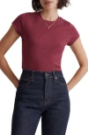 Madewell Brightside Rib T-shirt In Mulberry Wine