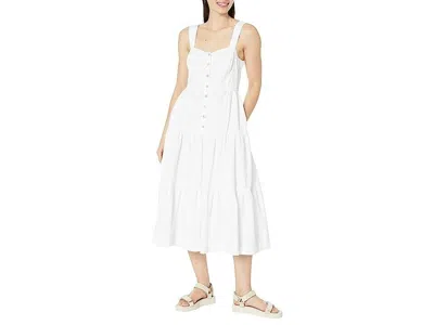 Madewell Suzette Dress Women's 12 White Tiered Sweetheart Neck Sleeveless Erk576