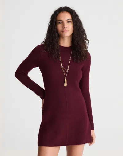 Madewell Sweater Mini Dress In Burgundy