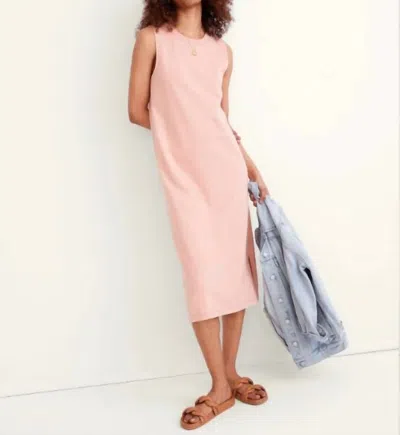 Madewell T Shirt Tank Midi Dress In Antique Coral In Multi
