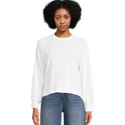Madewell T-shirt Women's White 100% Cotton Raglan Sleeve Crew Neck Red401