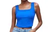 Shop Madewell Tailored Crop Tank Top In Sleekhold In Pure Blue In Multi